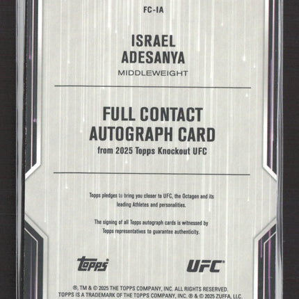 2025 Topps Knockout UFC Full Contact Israel Adesanya #FC-IA Purple 180/299 Auto