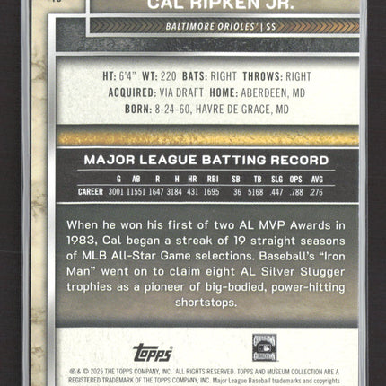 2025 Topps Museum Collection Cal Ripken Jr. #40 Blue 113/150