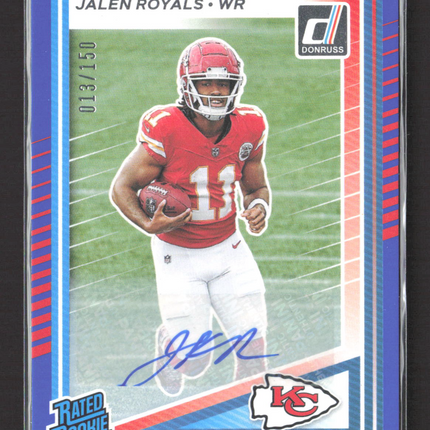 2025 Panini Donruss Jalen Royals #321 013/150 Blue Auto