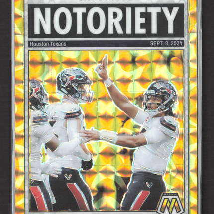 2025 Panini Mosaic Prizm Notoriety C.J. Stroud #5 Gold 14/89