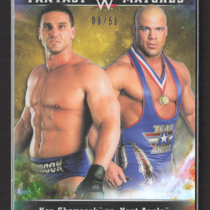 2020 Topps WWE Fantasy Matches Kurt Angle Ken Shamrock #FM-14 08/50