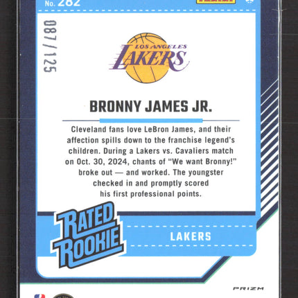 2024 Panini Donruss Optic Bronny James Jr. #282 Prizm 087/125