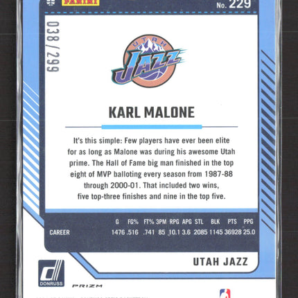 2025 Panini Donruss Optic Prizm Karl Malone #229 Orange /299