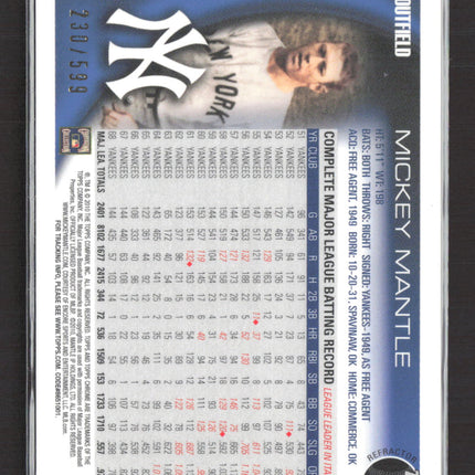 2010 Topps Chrome Mickey Mantle #7 Purple Refractor