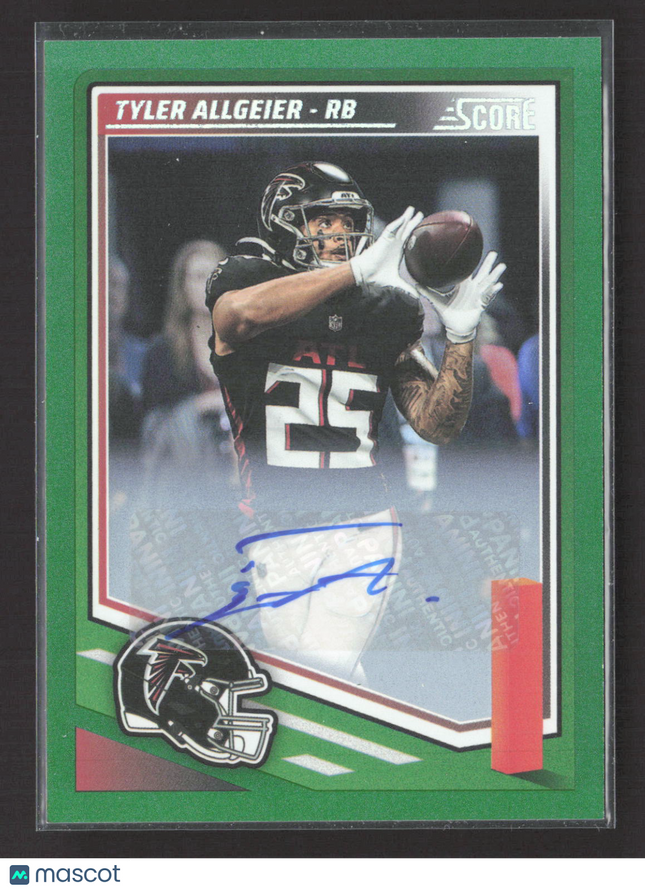 2025 Panini Score Football Tyler Allgeier #56 Green Auto