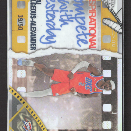 2025 Topps Chrome Inspirational Shai Gilgeous-Alexander Gold Refractor 39/50