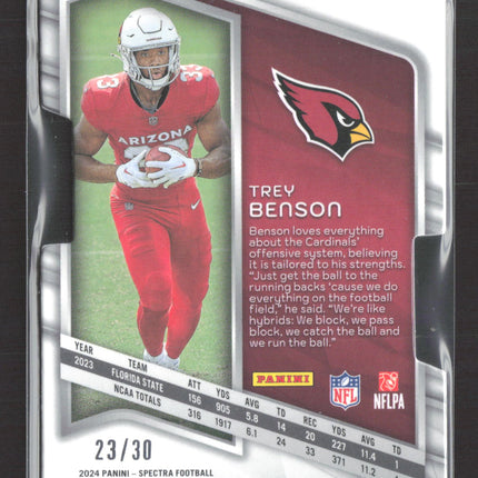 2024 Panini Spectra Prizm Trey Benson #133 Green 23/30 RC