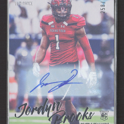 2020 Panini Luminance Football Jordyn Brooks #124 RC 258/299 Auto