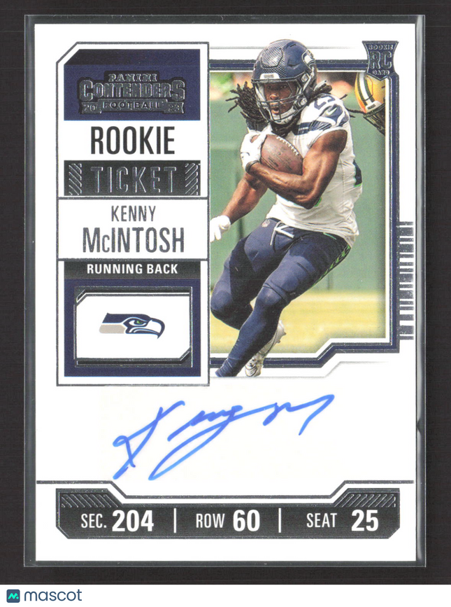 2023 Panini Contenders Rookie Ticket Kenny McIntosh #150 RC Auto