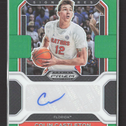 2022 Panini Prizm Draft Picks Sensational Colin Castleton #SS-CCA Green Auto