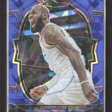2023 Panini Select Prizm Concourse LeBron James #26 Blue Cracked Ice