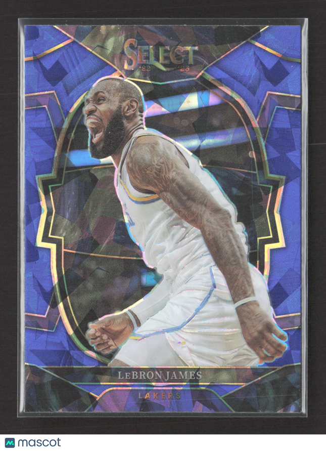 2023 Panini Select Prizm Concourse LeBron James #26 Blue Cracked Ice