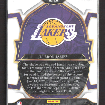 2023 Panini Select Prizm Concourse LeBron James #26 Blue Cracked Ice