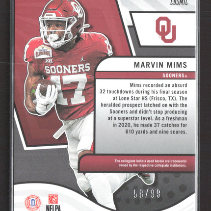 2023 Panini Chronicles Revolution Draft Picks Marvin Mims #38 Cosmic RC 58/99