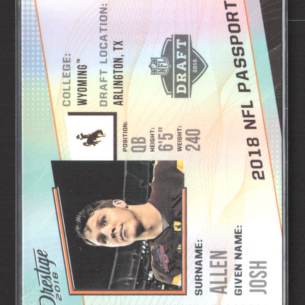 2018 Panini Prestige NFL Passport Josh Allen #PP-JA