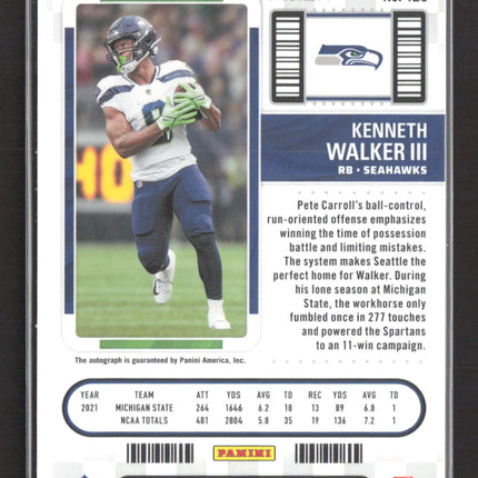2023 Panini Contenders Optic Prizm Kenneth Walker III #126 RC Auto