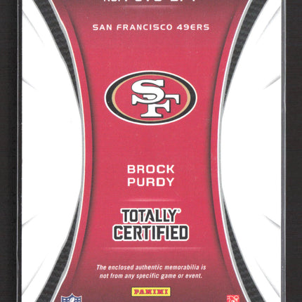 2025 Panini Totally Certified Piece of the Game Brock Purdy #POTG-BPY Jersey