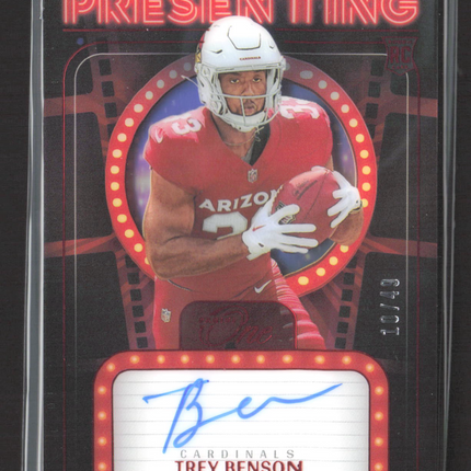 2025 Panini One Football Presenting Trey Benson #165 RC 10/49 Auto