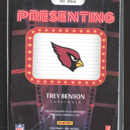 2025 Panini One Football Presenting Trey Benson #165 RC 10/49 Auto