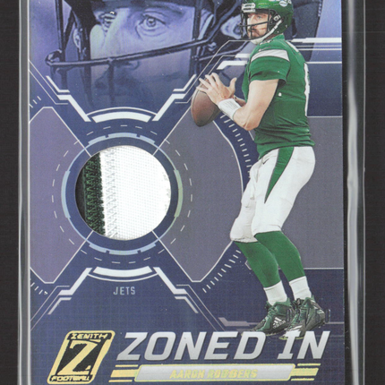 2023 Panini Zenith Football Zoned In Aaron Rodgers #ZI-ARS Jersey Patch /50