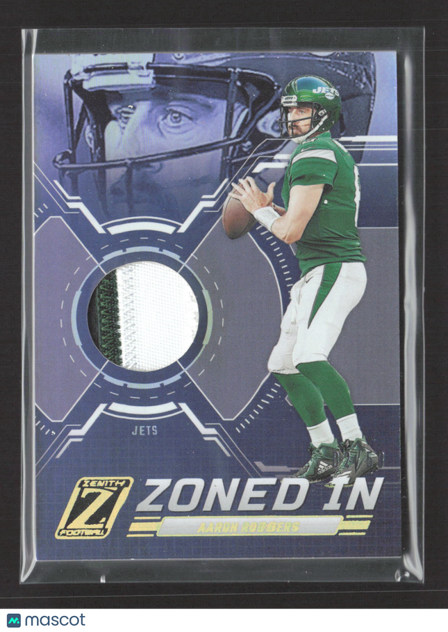 2023 Panini Zenith Football Zoned In Aaron Rodgers #ZI-ARS Jersey Patch /50