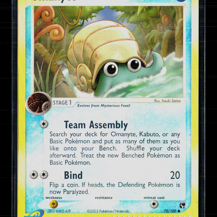 Pokemon 2003 EX Sandstorm Omanyte #70/100