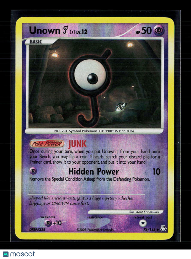 Pokemon 2008 Legends Awakened Unown J #76/146