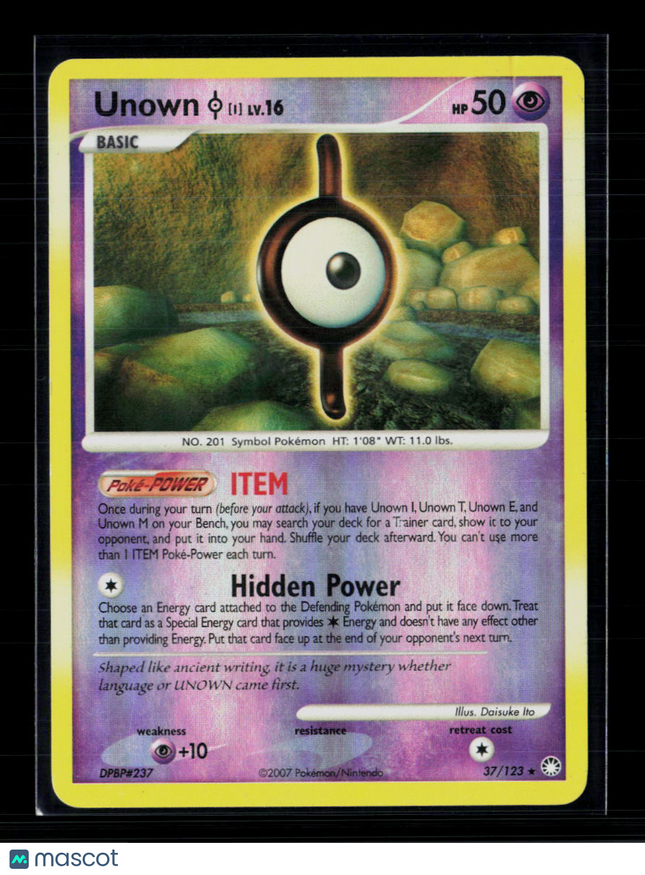 Pokemon 2007 Mysterious Treasures Unown I #37/123