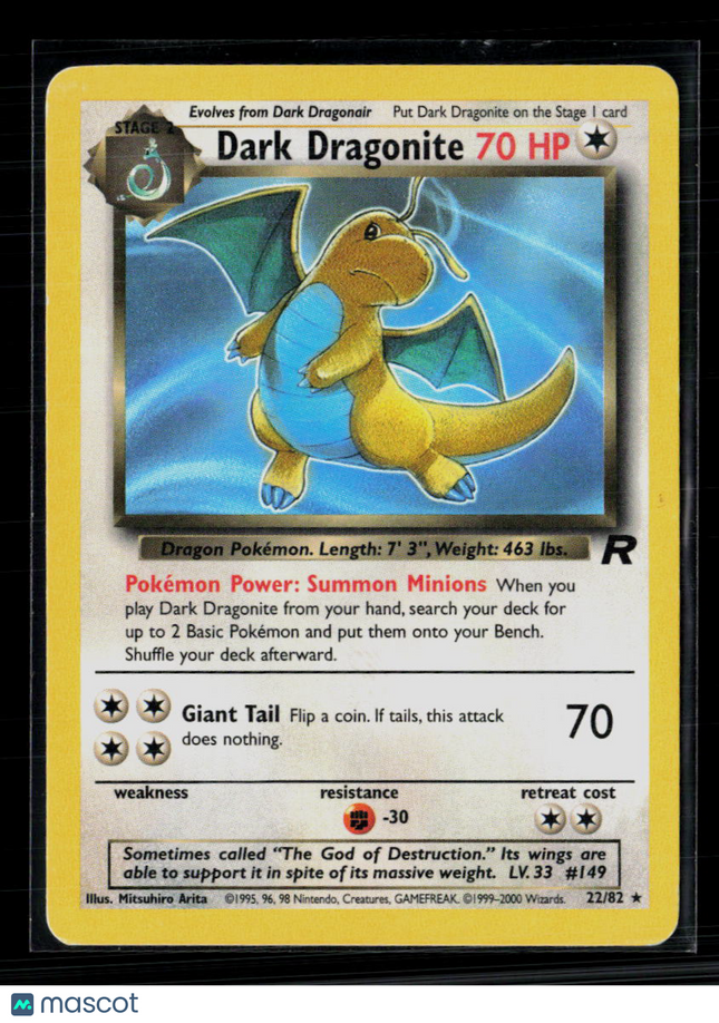 Pokemon 2000 Team Rocket Dark Dragonite #22/82