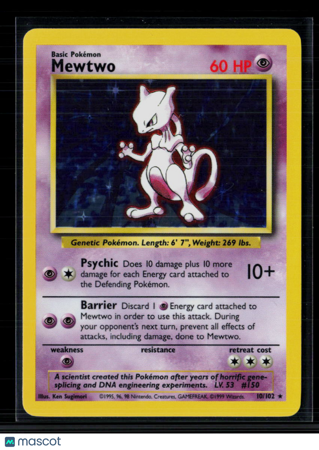 Pokemon 1999 Base Set Mewtwo #10/102