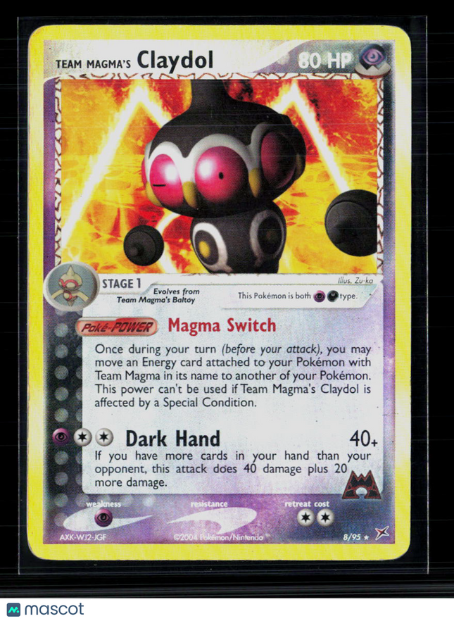 Pokemon 2004 EX Team Magma vs Team Aqua Team Magma's Claydol #8/95
