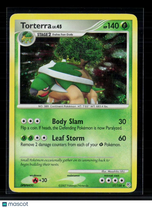 Pokemon 2007 Diamond & Pearl Torterra #17/130