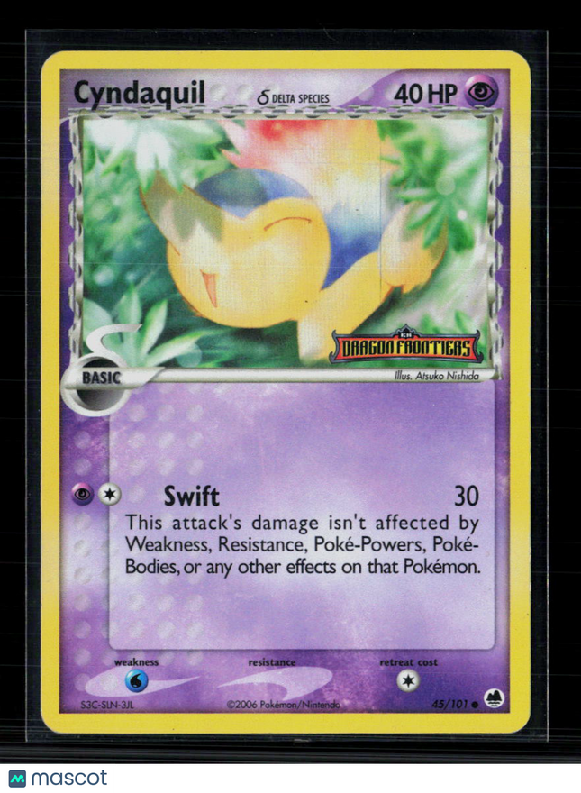 Pokemon 2006 EX Dragon Frontiers Cyndaquil #45/101 Reverse Foil