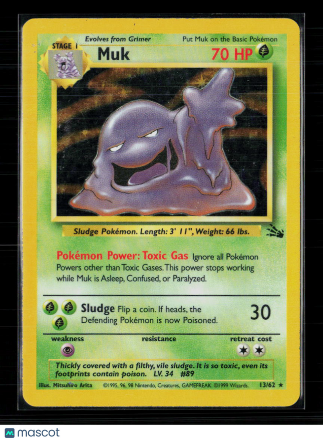 Pokemon 1999 Fossil Muk #13/62