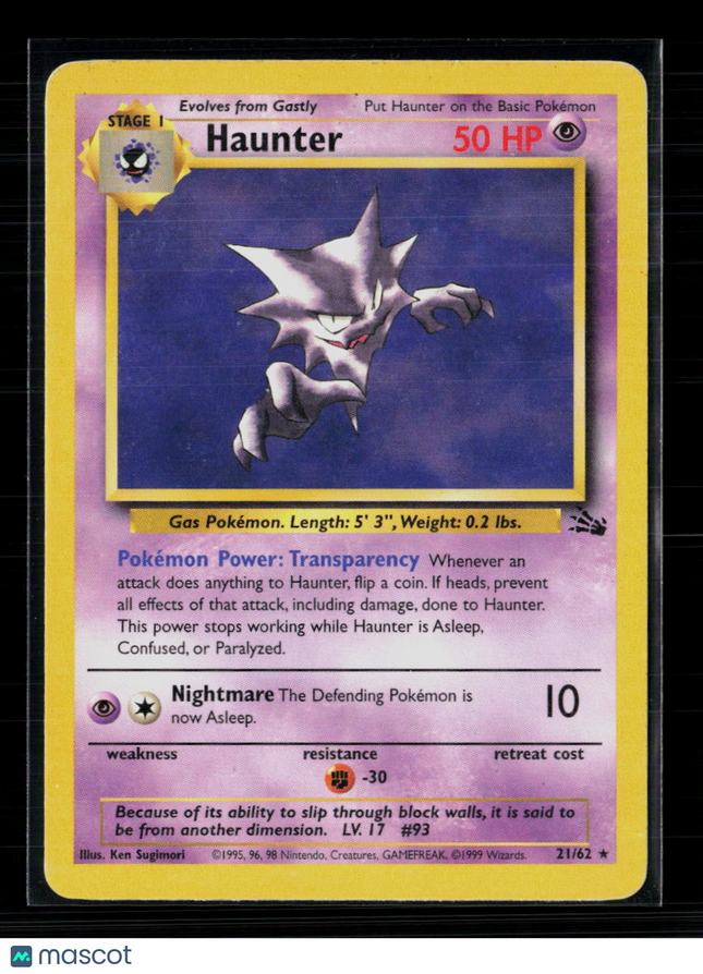 Pokemon 1999 Fossil Haunter #21/62