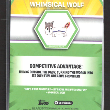 2026 Topps Chrome VeeFriends Whimsical Wolf Gold Speckle Refractor /50 #190