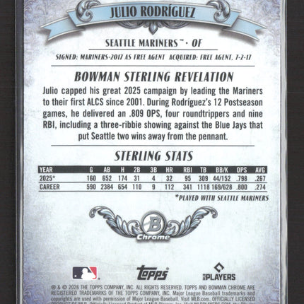 2026 Bowman Sterling Revelation Julio Rodríguez #BST-3
