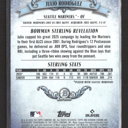 2026 Bowman Sterling Revelation Julio Rodríguez #BST-3