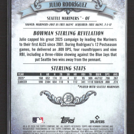 2026 Bowman Sterling Revelation Chrome Julio Rodríguez #BST-3
