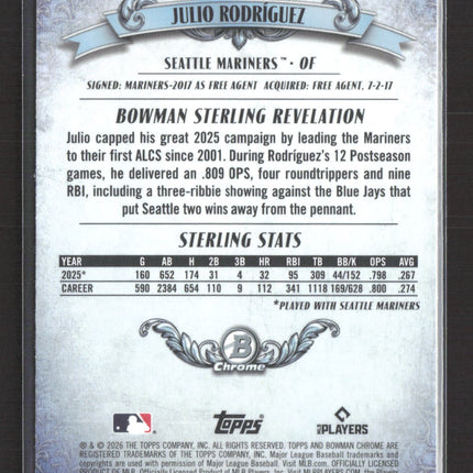 2026 Bowman Sterling Revelation Julio Rodríguez #BST-3