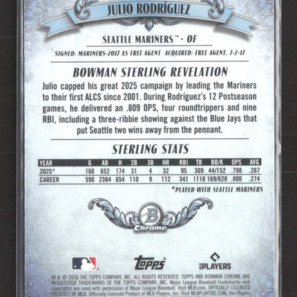 2026 Topps Bowman Sterling Revelation Julio Rodríguez #BST-3