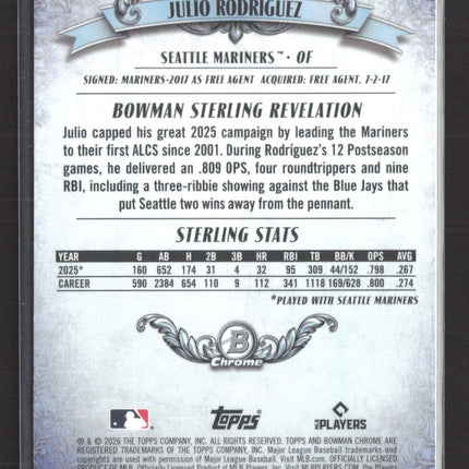 2026 Bowman Sterling Revelation Chrome Julio Rodríguez #BST-3