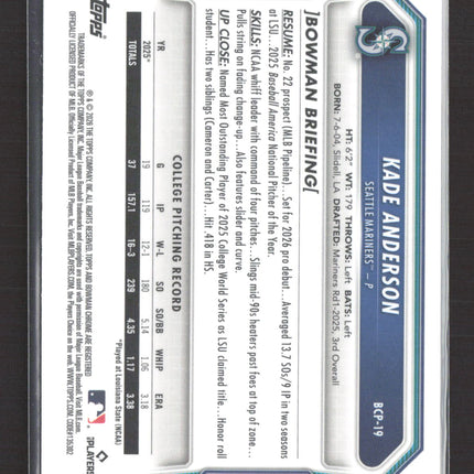 2026 Bowman Chrome Kade Anderson #BCP-19