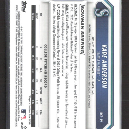2026 Bowman Chrome Kade Anderson #BCP-19