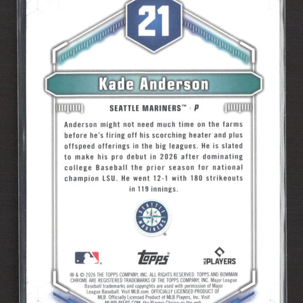 2026 Bowman Chrome Top 100 Kade Anderson #BTP-21