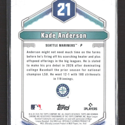 2026 Bowman Chrome Top 100 Kade Anderson #BTP-21