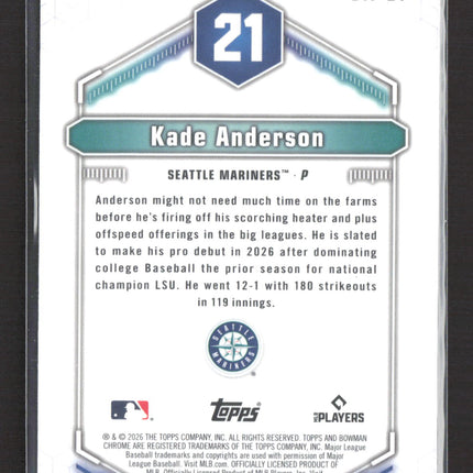 2026 Bowman Chrome Top 100 Kade Anderson #BTP-21