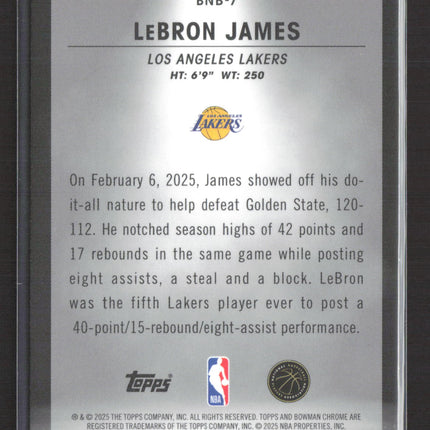 2025 Topps Bowman Chrome LeBron James #BNB-7 Spotlight case hit
