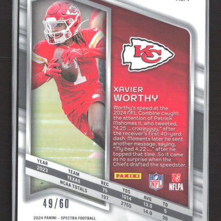 2024 Panini Spectra Prizm Xavier Worthy #7 RC 49/60