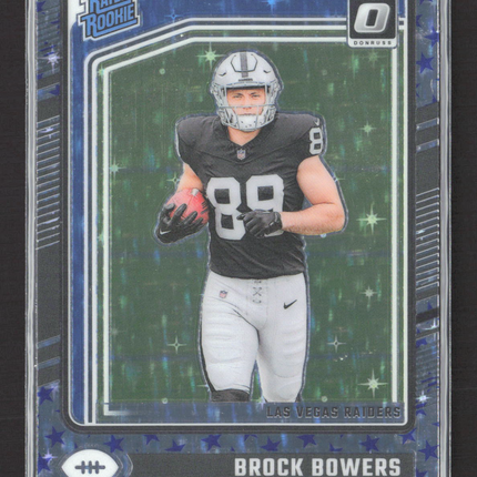 2024 Panini Donruss Optic Prizm Brock Bowers #215 Blue Stars